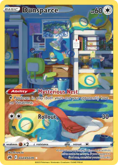 Dunsparce GG23/GG70 Trainer Gallery Rare Holo card from Crown Zenith