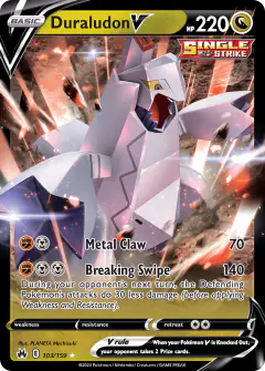 Duraludon V 103/159 Rare Holo V card from Crown Zenith