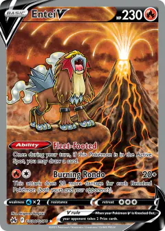 Entei V GG36/GG70 Rare Holo V card from Crown Zenith