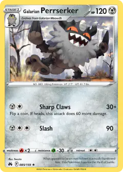 Galarian Perrserker 085/159 Rare card from Crown Zenith