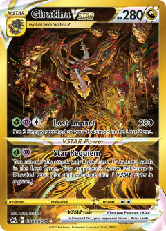 Giratina VSTAR GG69/GG70 Rare Secret card from Crown Zenith