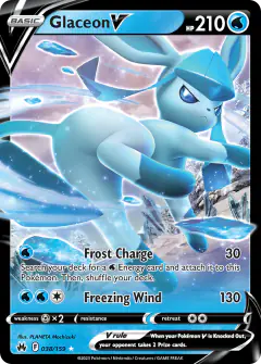 Glaceon V 038/159 Rare Holo V card from Crown Zenith