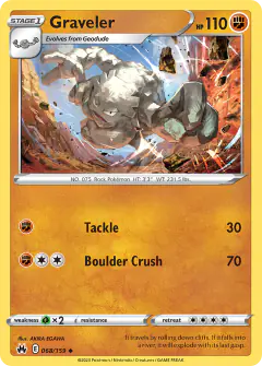 Graveler 068/159 Uncommon card from Crown Zenith