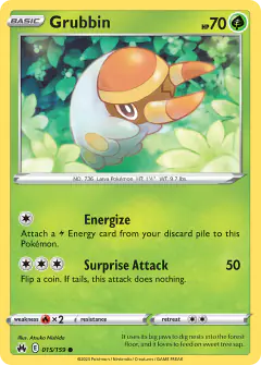 Grubbin 015/159 Common card from Crown Zenith
