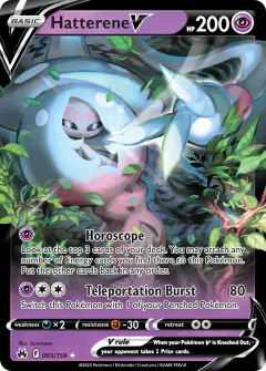 Hatterene V 065/159 Rare Holo V card from Crown Zenith