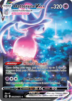 Hatterene VMAX GG47/GG70 Rare Holo VMAX card from Crown Zenith