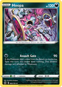 Hoopa 083/159 Rare Holo card from Crown Zenith