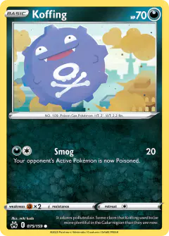 Koffing 075/159 Common card from Crown Zenith