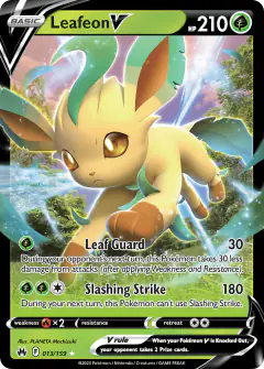 Leafeon V 013/159 Rare Holo V card from Crown Zenith