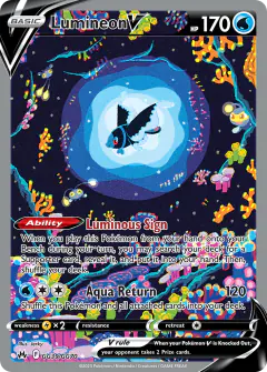 Lumineon V GG39/GG70 Rare Holo V card from Crown Zenith