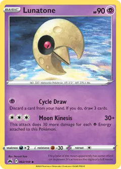 Lunatone 062/159 Uncommon card from Crown Zenith