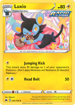 Luxio 041/159 Uncommon card from Crown Zenith