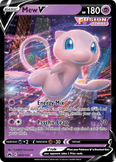 Mew V 060/159 Rare Holo V card from Crown Zenith