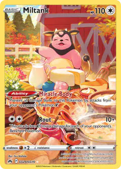 Miltank GG24/GG70 Trainer Gallery Rare Holo card from Crown Zenith