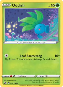 Oddish 001/159 Common card from Crown Zenith