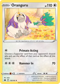 Oranguru 119/159 Rare card from Crown Zenith