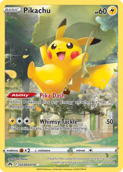 Pikachu GG30/GG70 Trainer Gallery Rare Holo card from Crown Zenith