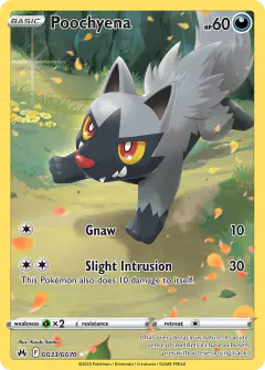 Poochyena GG33/GG70 Trainer Gallery Rare Holo card from Crown Zenith