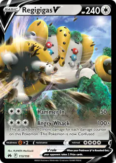 Regigigas V 113/159 Rare Holo V card from Crown Zenith