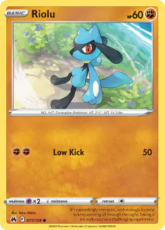 Riolu 071/159 Common card from Crown Zenith