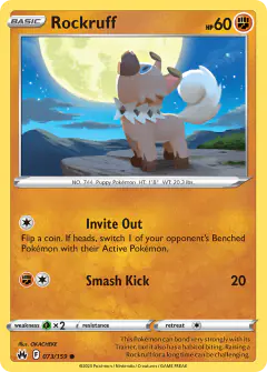 Rockruff 073/159 Common card from Crown Zenith