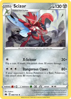 Scizor 086/159 Rare card from Crown Zenith