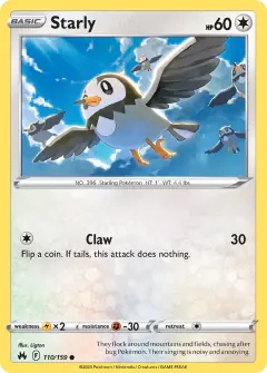 Starly 110/159 Common card from Crown Zenith