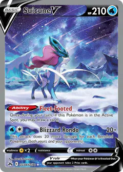 Suicune V GG38/GG70 Rare Holo V card from Crown Zenith