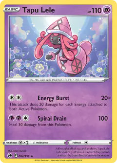 Tapu Lele 064/159 Rare Holo card from Crown Zenith