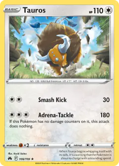 Tauros 106/159 Rare card from Crown Zenith