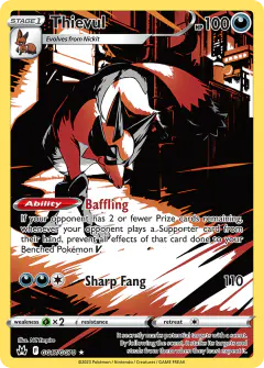 Thievul GG17/GG70 Trainer Gallery Rare Holo card from Crown Zenith
