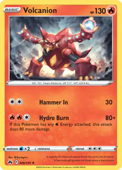 Volcanion 026/159 Rare Holo card from Crown Zenith