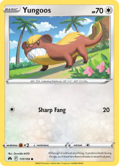 Yungoos 117/159 Common card from Crown Zenith