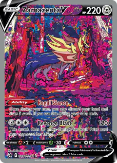 Zamazenta V GG54/GG70 Rare Holo V card from Crown Zenith