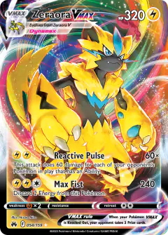 Zeraora VMAX 054/159 Rare Holo VMAX card from Crown Zenith