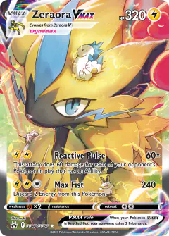 Zeraora VMAX GG42/GG70 Rare Holo VMAX card from Crown Zenith