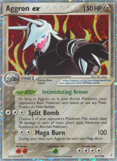 Aggron ex 89/100 Rare Holo EX card from Crystal Guardians