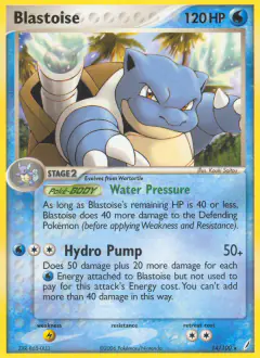 Blastoise 14/100 Rare card from Crystal Guardians