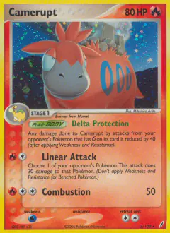 Camerupt 3/100 Rare Holo card from Crystal Guardians