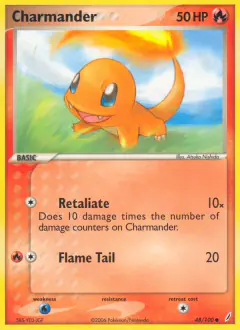 Charmander 48/100 Common card from Crystal Guardians