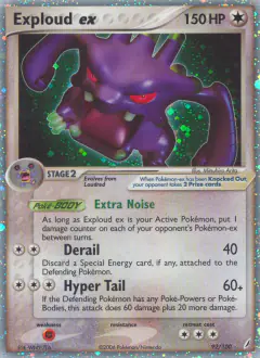 Exploud ex 92/100 Rare Holo EX card from Crystal Guardians
