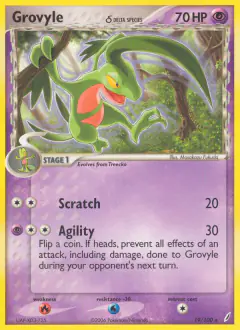 Grovyle δ 19/100 Rare card from Crystal Guardians