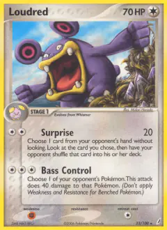 Loudred 23/100 Rare card from Crystal Guardians