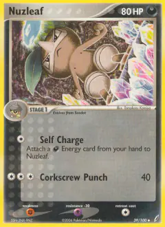 Nuzleaf 39/100 Uncommon card from Crystal Guardians