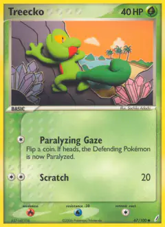 Treecko 67/100 Common card from Crystal Guardians