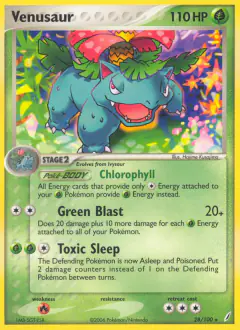 Venusaur 28/100 Rare card from Crystal Guardians