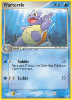 Wartortle 42/100 Uncommon card from Crystal Guardians