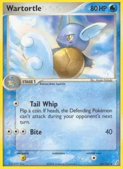 Wartortle 43/100 Uncommon card from Crystal Guardians