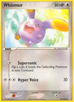 Whismur 69/100 Common card from Crystal Guardians