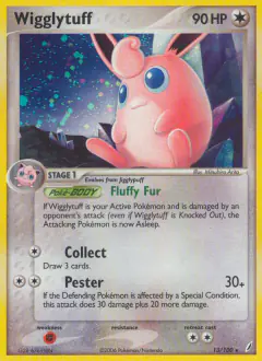 Wigglytuff 13/100 Rare Holo card from Crystal Guardians